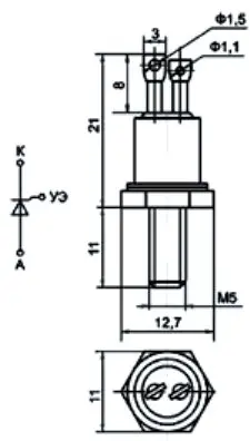 2Т112-10-8 тиристор фото 3 2Т112-10-8 тиристор фото 3